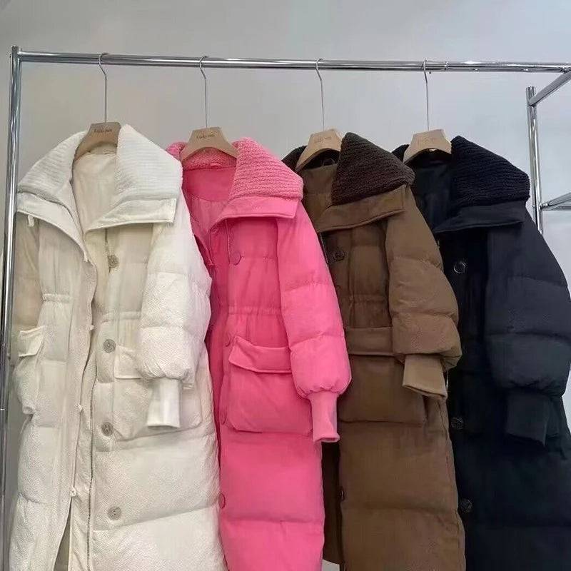 Winter Down Cotton Mid-length Jackets Coats - Xmaker