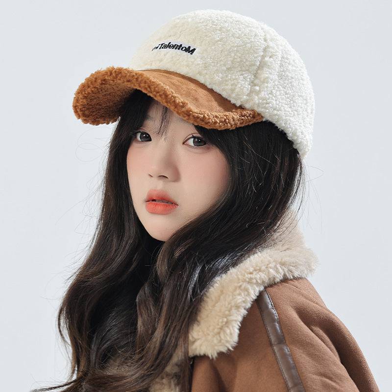 Color Matching Plush Warm Peaked Cap - Xmaker