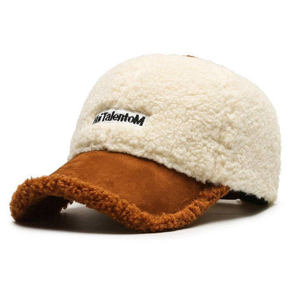 Color Matching Plush Warm Peaked Cap - Xmaker