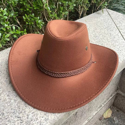 Woolen Hat Suede Western Denim Top Hat - Xmaker