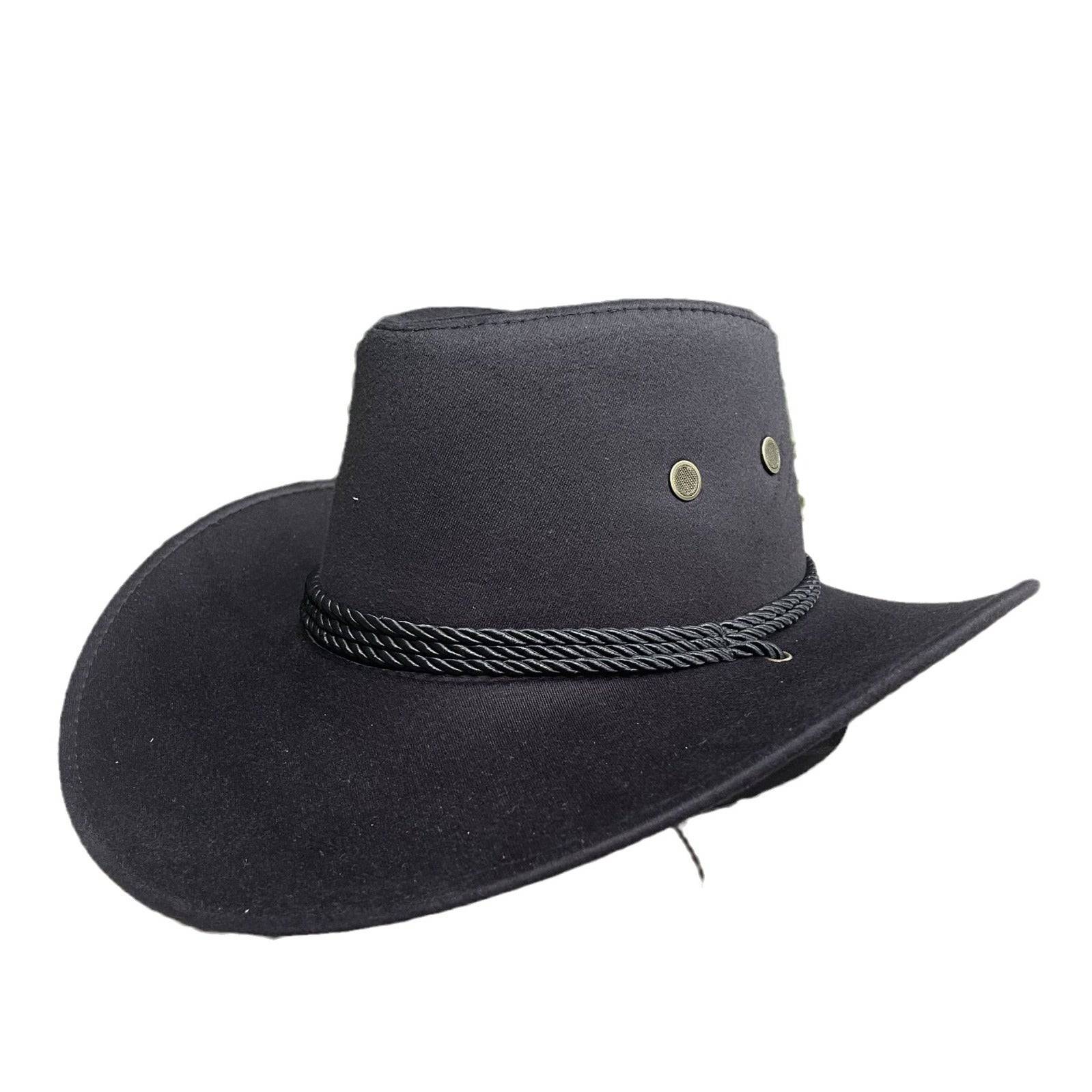 Woolen Hat Suede Western Denim Top Hat - Xmaker