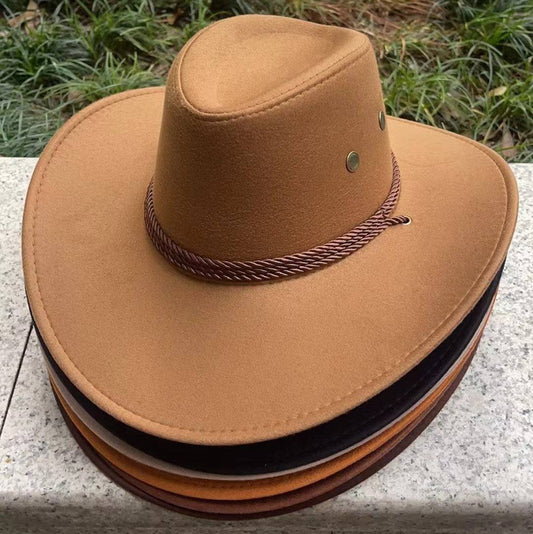 Woolen Hat Suede Western Denim Top Hat - Xmaker