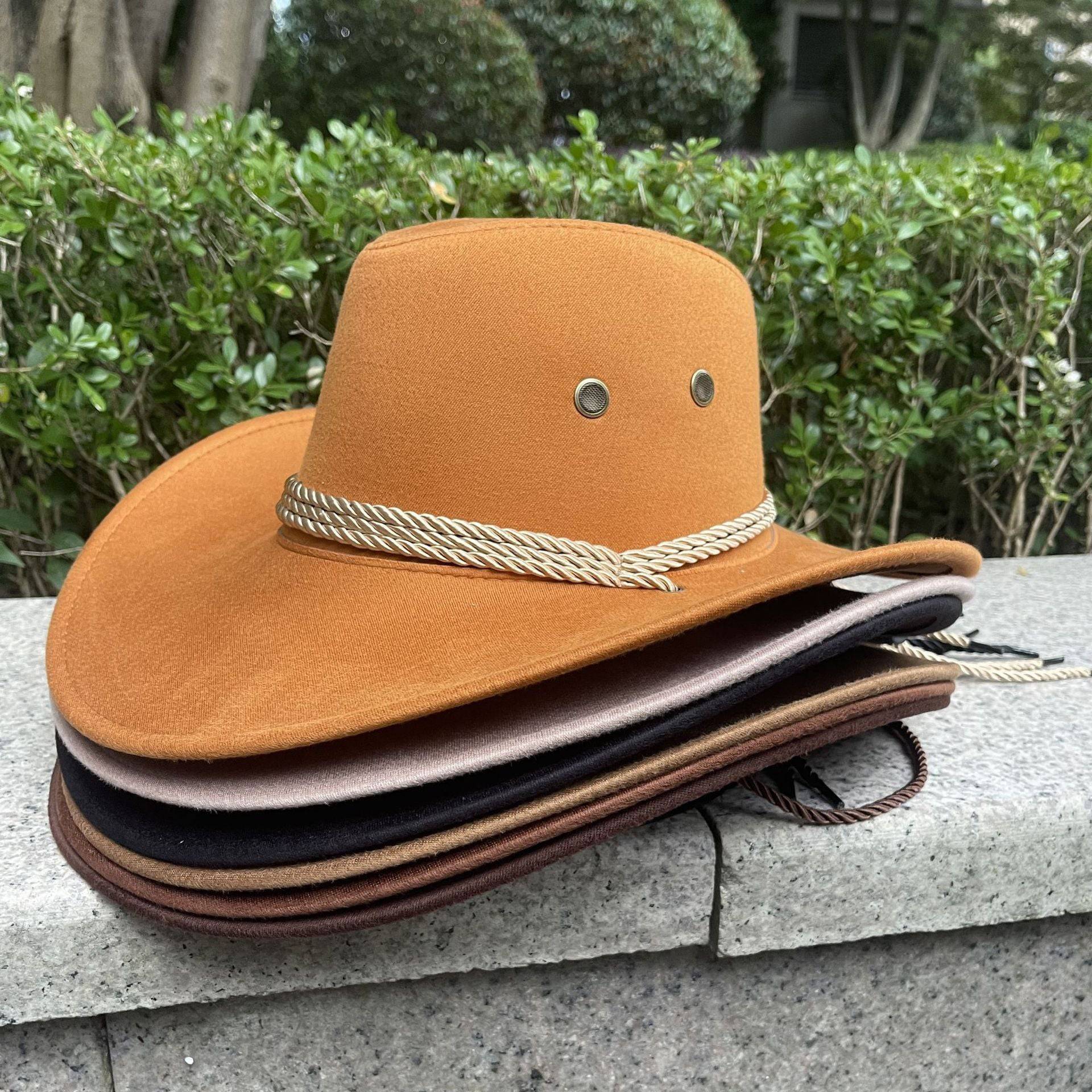 Woolen Hat Suede Western Denim Top Hat - Xmaker