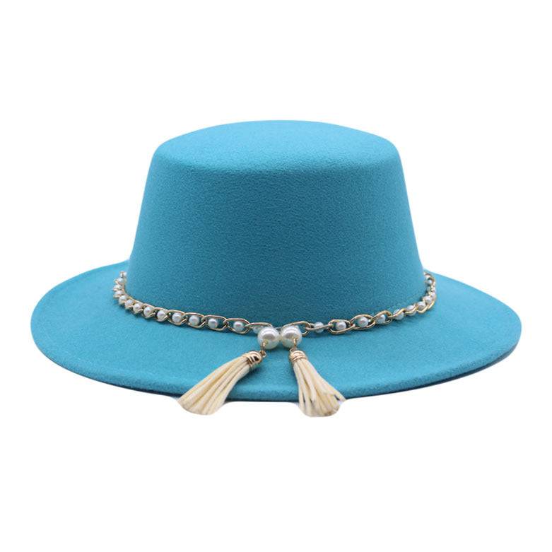 Flat Brim Top Hat Women Flat Top Woolen Hat - Xmaker