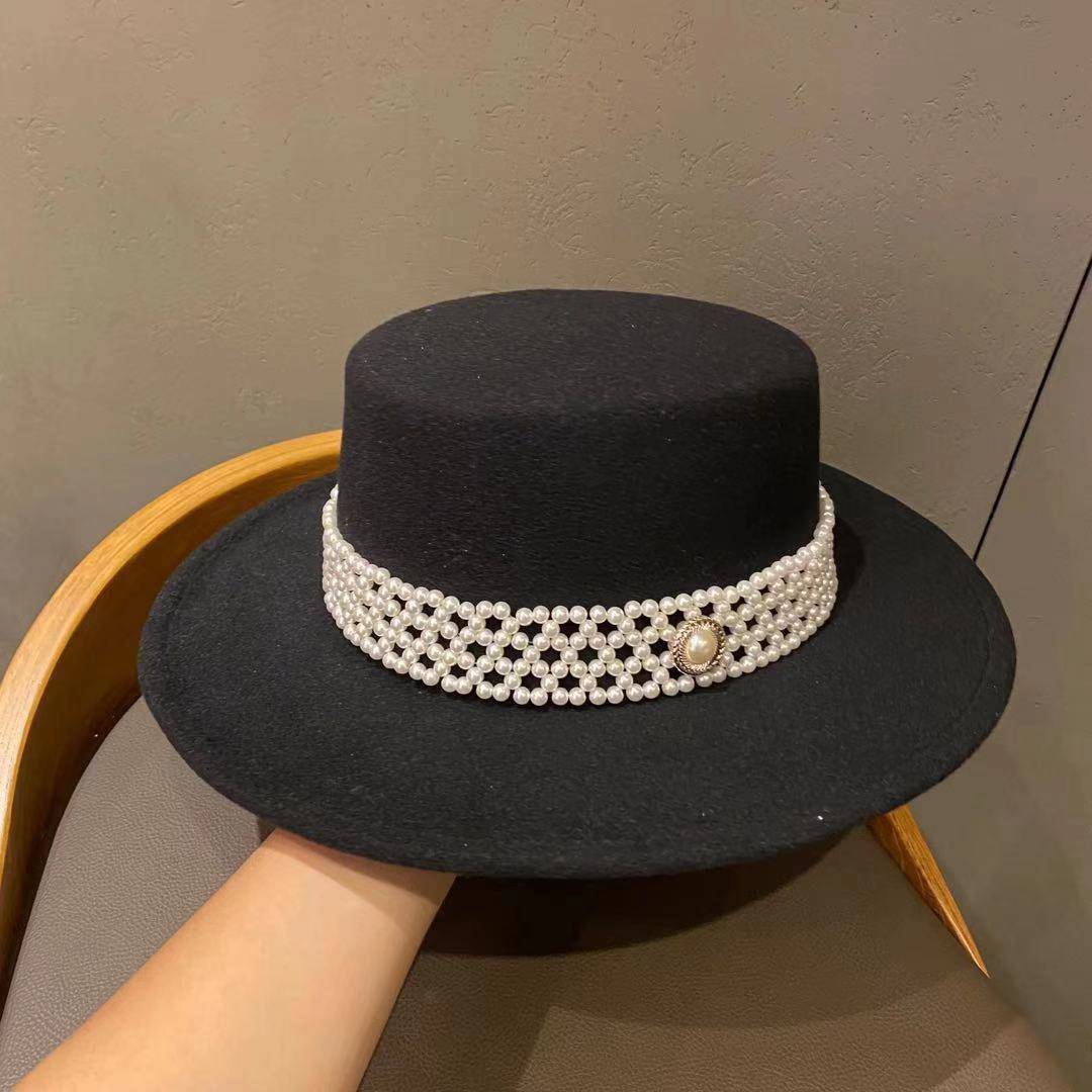 Wool-like Flat-top Cap Vintage Top Hat - Xmaker