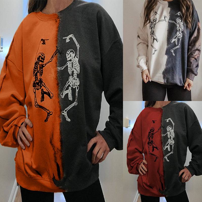 Women's Wear Printing Color Contrast Loose - Xmaker