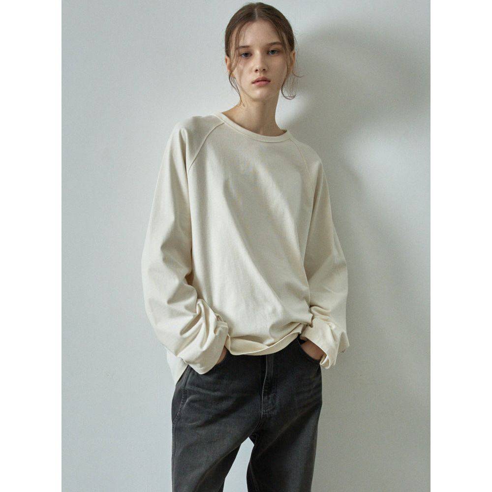 Casual Color Contrast Loose Round Neck Raglan Long Sleeve - Xmaker