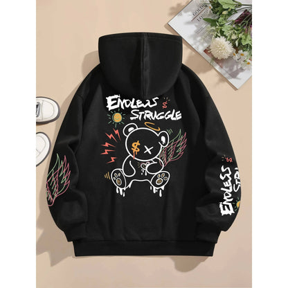 Sweatshirts Graffiti Bear Printed Hoodies Women - Xmaker