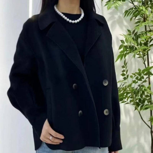 Women's Woolen Short Coat Double-faced Woolen - Xmaker