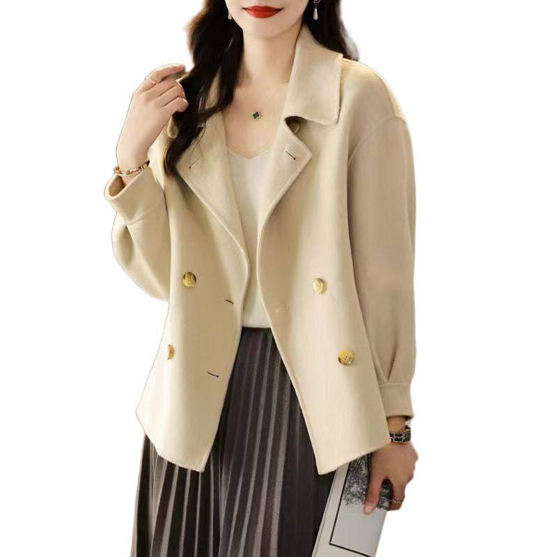 Women's Woolen Short Coat Double-faced Woolen - Xmaker