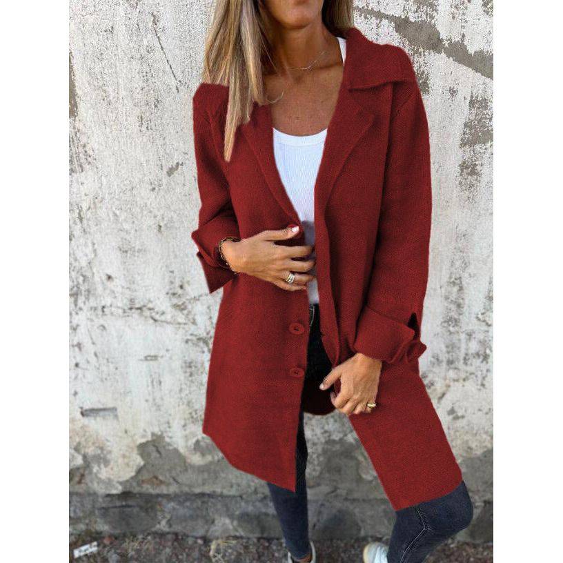 Women's Single-breasted Mid-length Coat - Xmaker