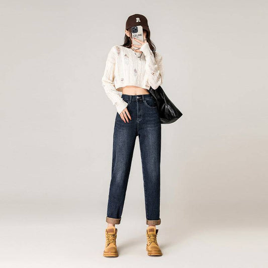 Elastic Waist Harem Jeans Women - Xmaker