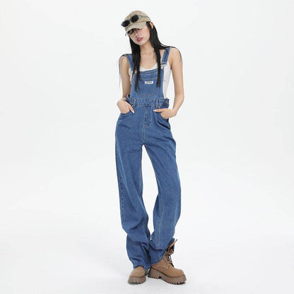 High Street Denim Suspender Pants Women's Summer - Xmaker