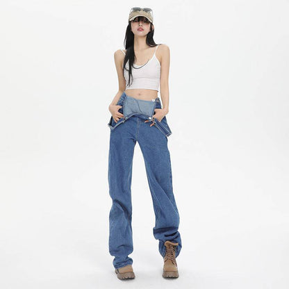 High Street Denim Suspender Pants Women's Summer - Xmaker