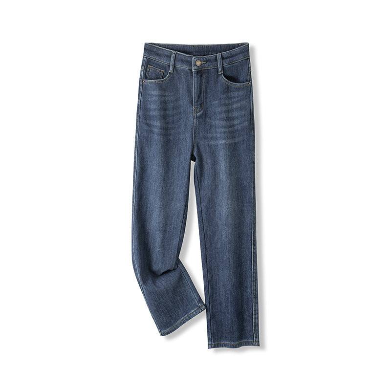 Fleece-lined Thick Cropped Jeans For Women - Xmaker
