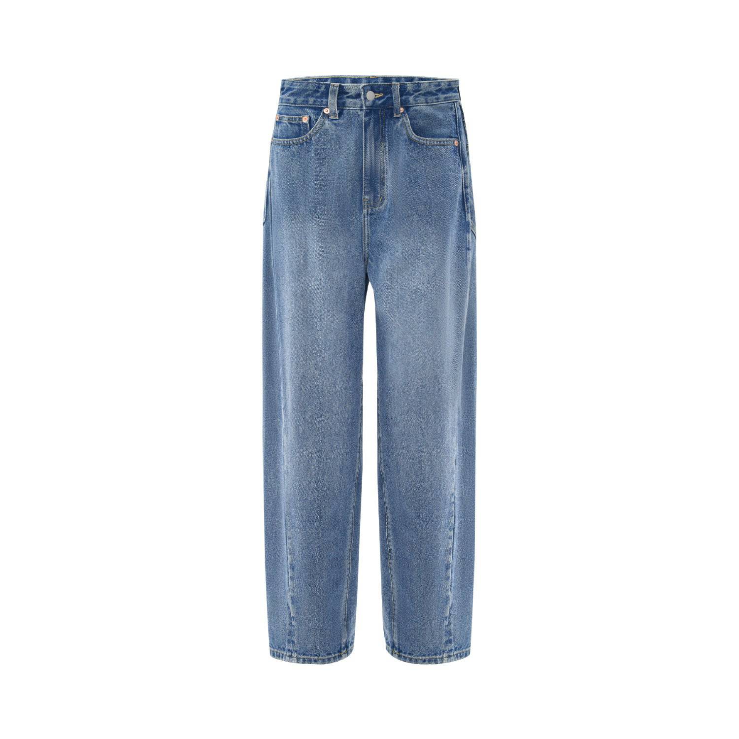 Blue Washed Loose Jeans Women - Xmaker