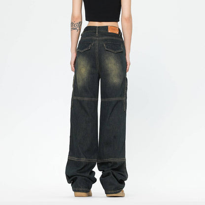 Retro Jeans Wide Leg Jeans - Xmaker