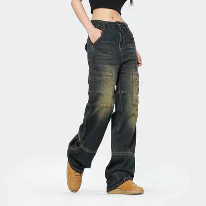 Retro Jeans Wide Leg Jeans - Xmaker