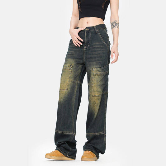 Retro Jeans Wide Leg Jeans - Xmaker