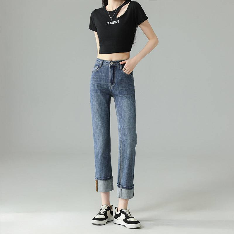 Slimming Tall And Small High Waist Drainpipe Pants - Xmaker