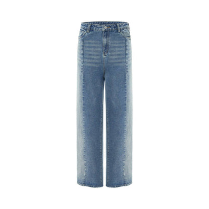 Washed Blue Jeans Loose Stitching Women - Xmaker