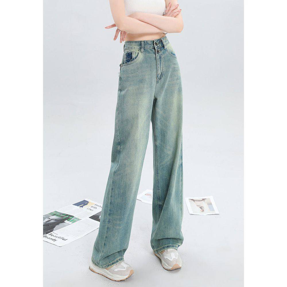 Women' Holes Narrow Wide-leg Jeans - Xmaker