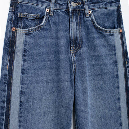 Versatile Mid-waist Straight Wide Leg Denim Jeans - Xmaker