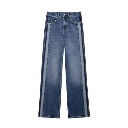 Versatile Mid-waist Straight Wide Leg Denim Jeans - Xmaker