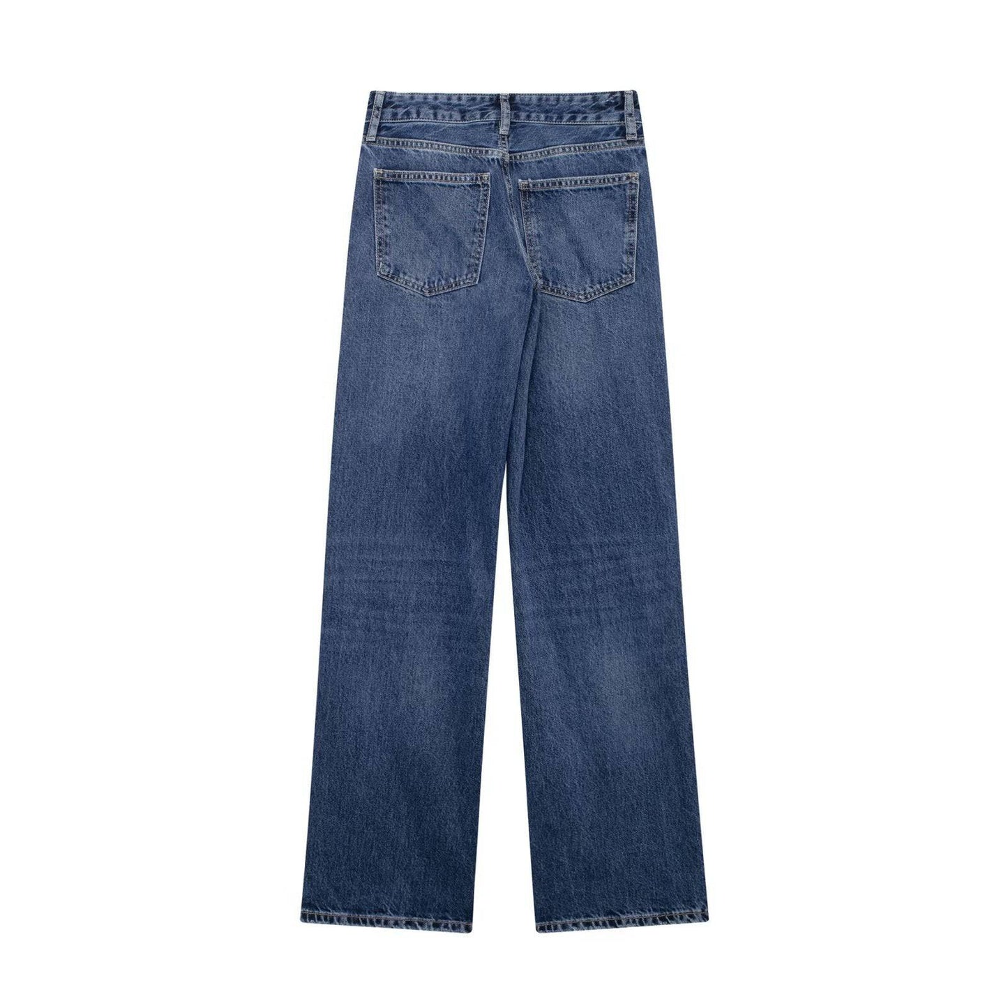 Versatile Mid-waist Straight Wide Leg Denim Jeans - Xmaker