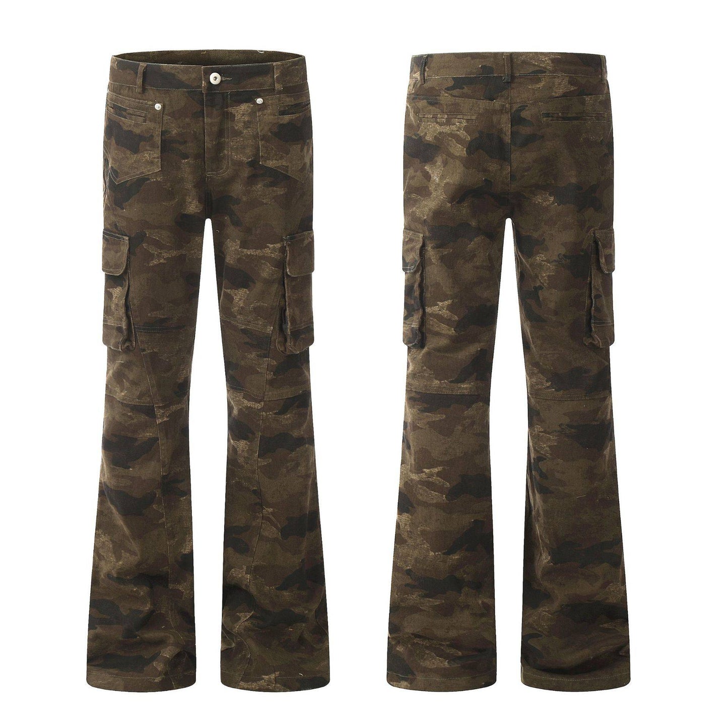 Women's Retro Slim Washed Camouflage Pants - Xmaker