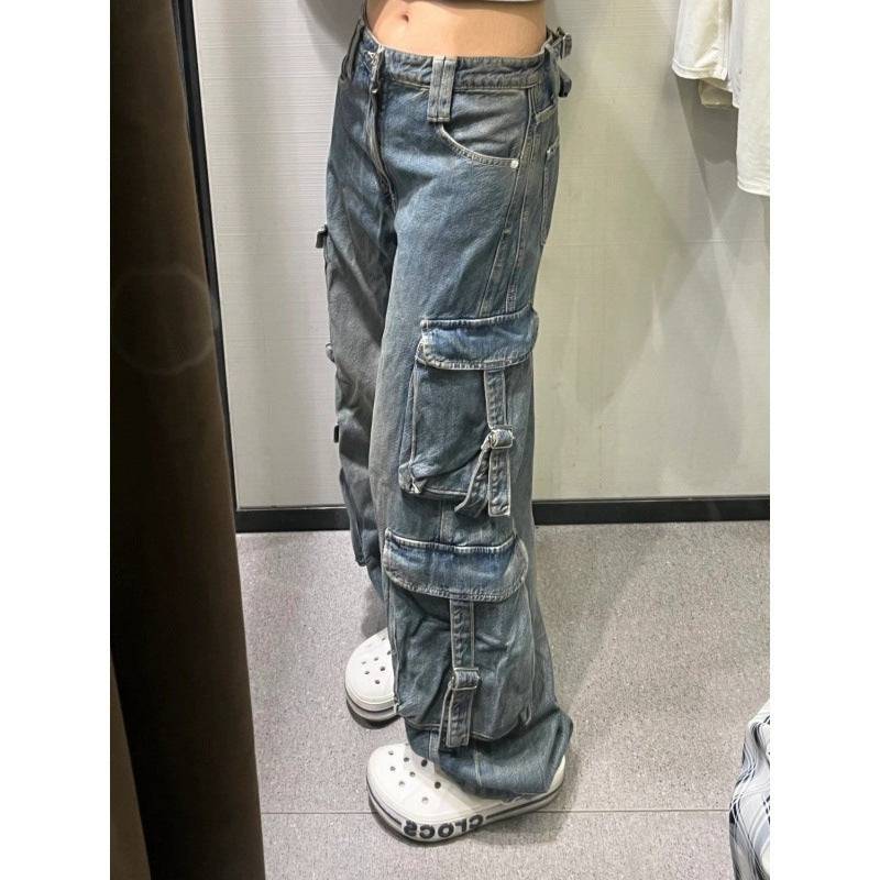 American Retro Loose Street Wide Leg Jeans - Xmaker