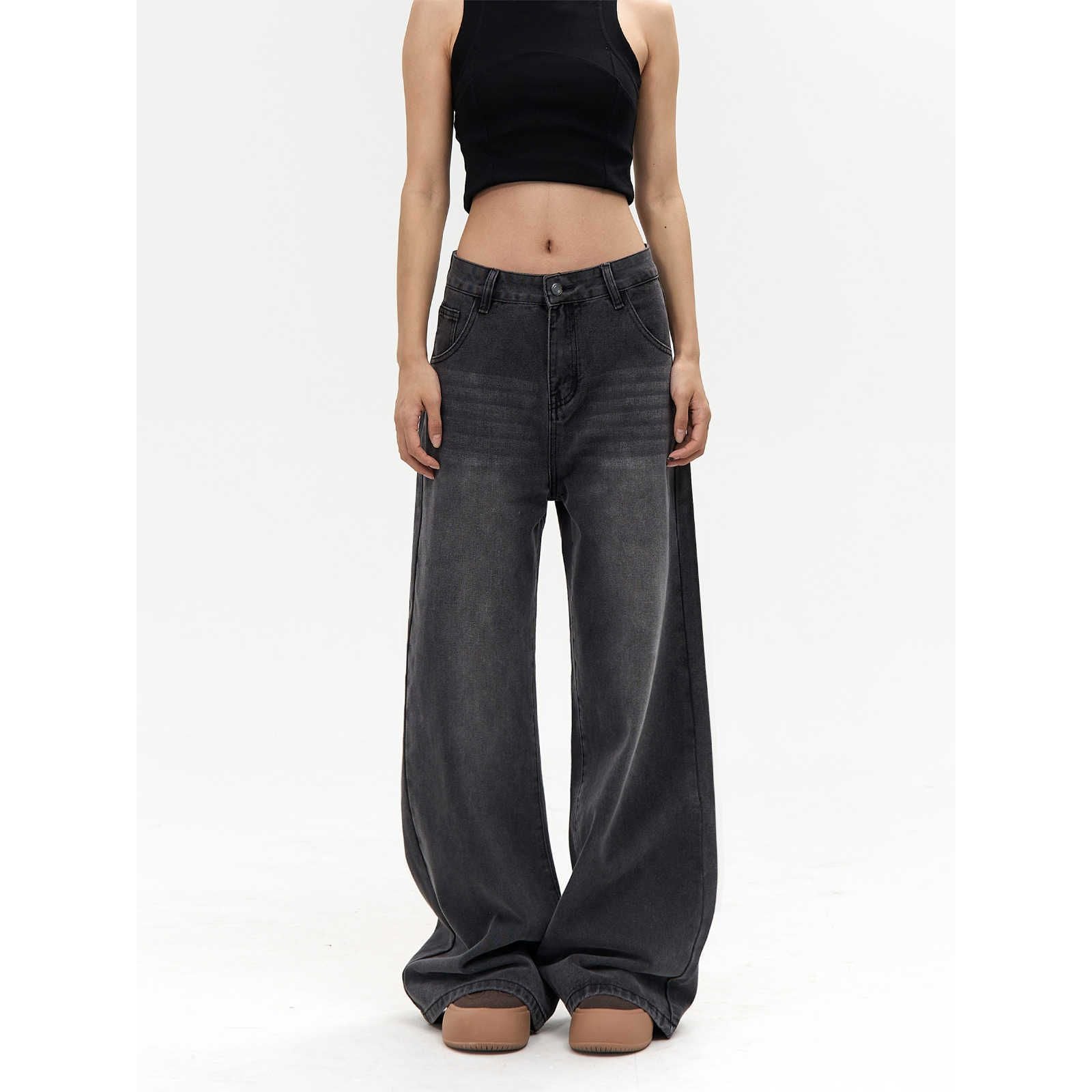 High Waist Straight Jeans Loose Wide Leg Pants - Xmaker