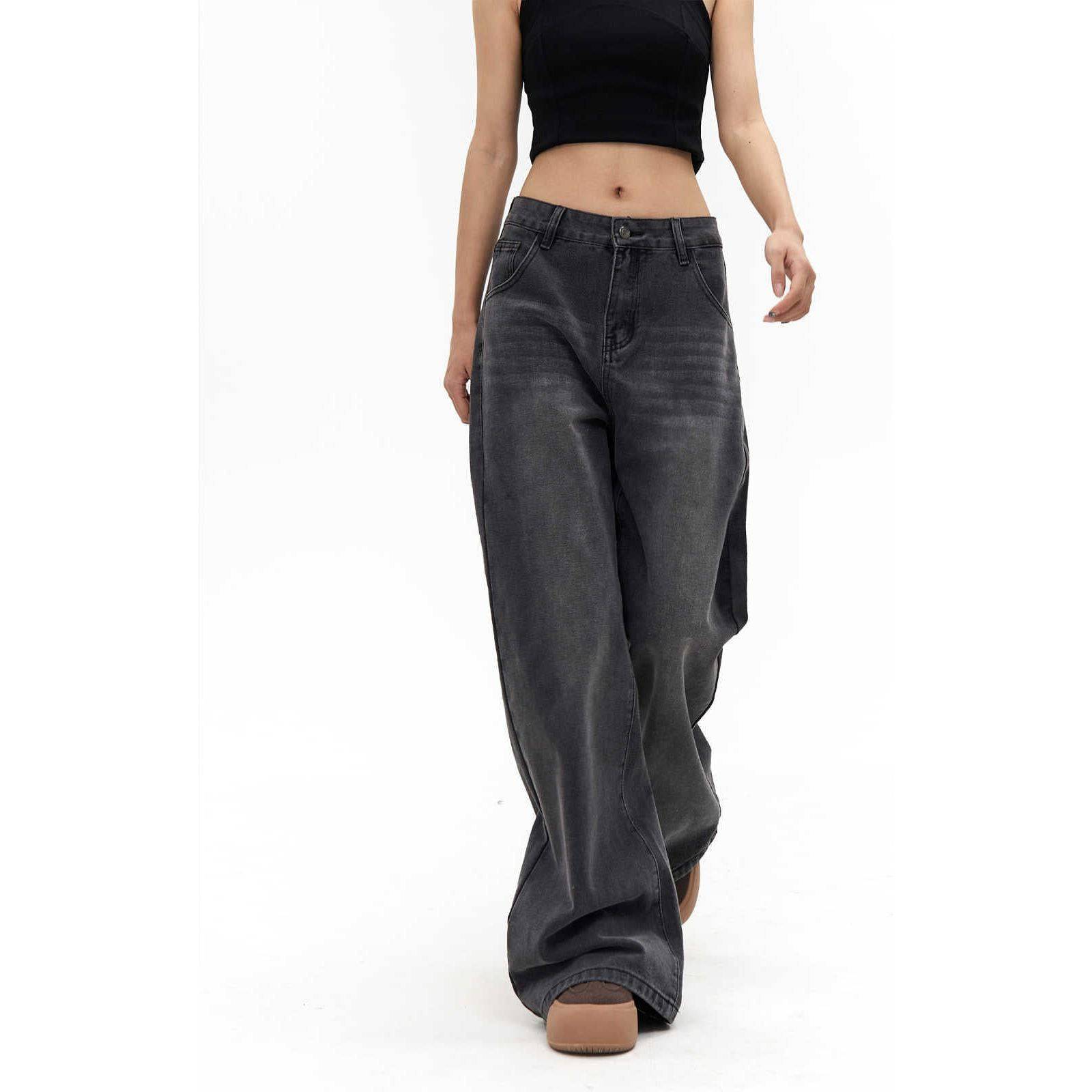 High Waist Straight Jeans Loose Wide Leg Pants - Xmaker