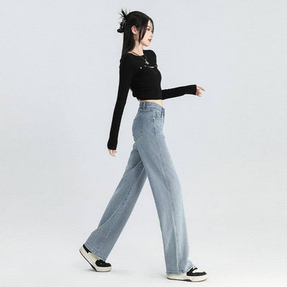 High Waist Slimming Narrow Version Straight-leg Pants Commuting Pants - Xmaker