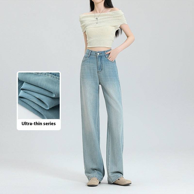 Ultra-thin Modal Tencel Lyocell Wide-leg Jeans - Xmaker