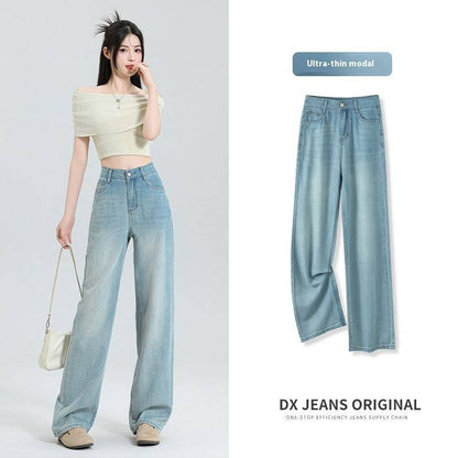 Ultra-thin Modal Tencel Lyocell Wide-leg Jeans - Xmaker