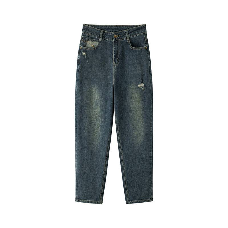 Water Washed Hole Harem Jeans Women - Xmaker