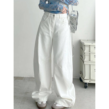 Retro Straight White Jeans Women's Loose Wide-leg Pants - Xmaker