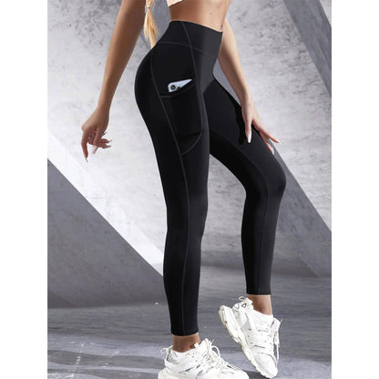 Women's High Waist Leggings Stretch Tights With Pockets - Xmaker