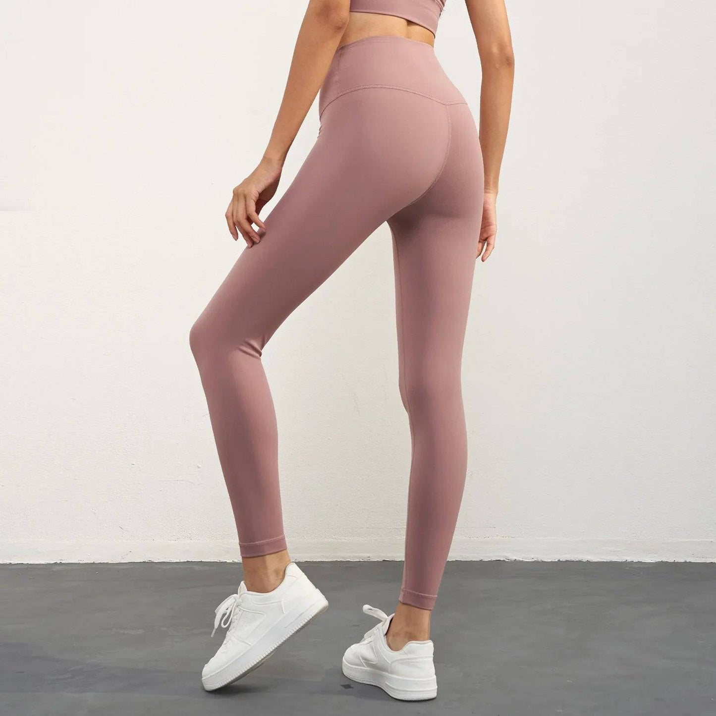 Solid Color soft Women Sport Pant Tight Butter High Waist Yoga Legging Athletic Gym Comprehensive Training Jog Back Waist Pocket - Xmaker