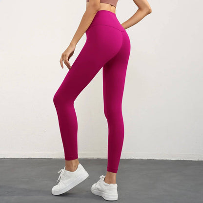 Solid Color soft Women Sport Pant Tight Butter High Waist Yoga Legging Athletic Gym Comprehensive Training Jog Back Waist Pocket - Xmaker