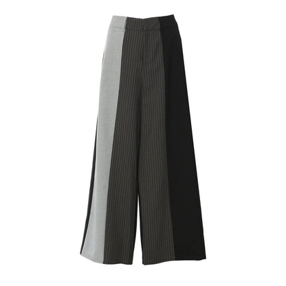 Three-color stitching casual straight wide-leg pants - Xmaker