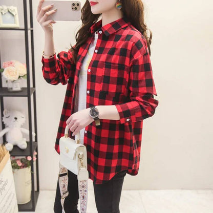 Women's Flannel Plaid Shirt - Xmaker