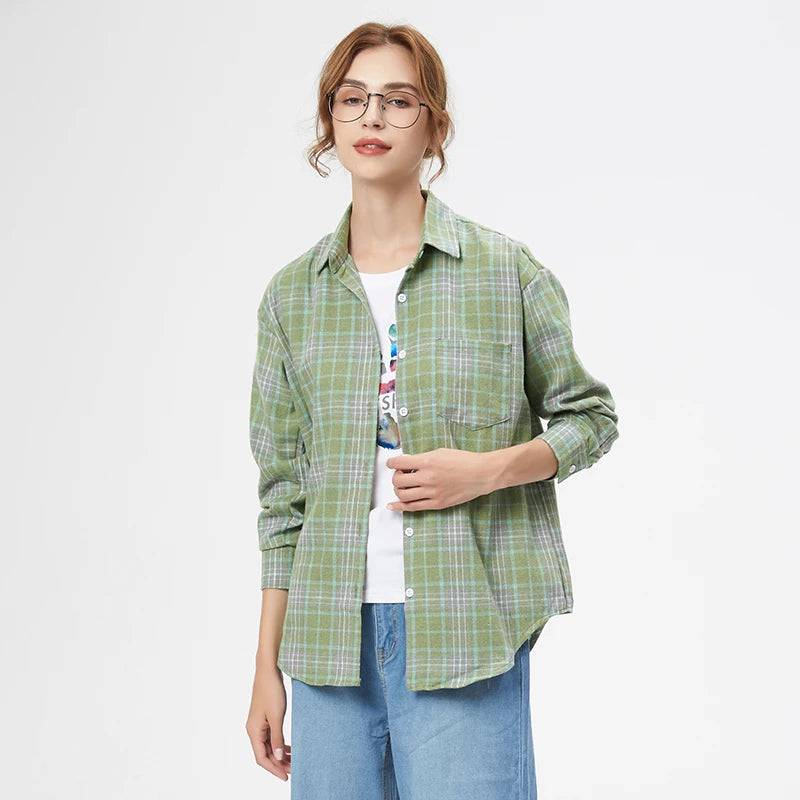 Women's Flannel Plaid Shirt - Xmaker