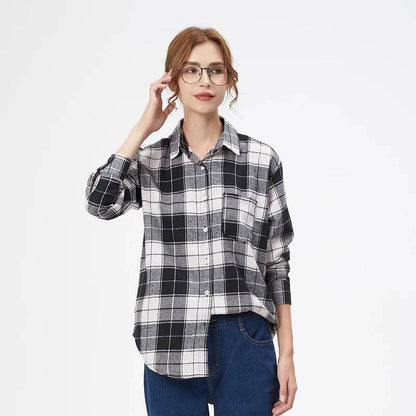 Women's Flannel Plaid Shirt - Xmaker