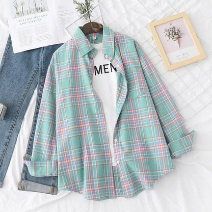 Women's Flannel Plaid Shirt - Xmaker