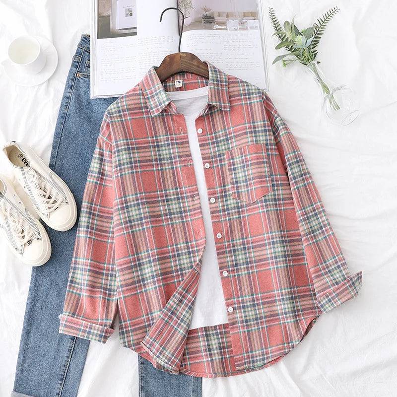 Women's Flannel Plaid Shirt - Xmaker