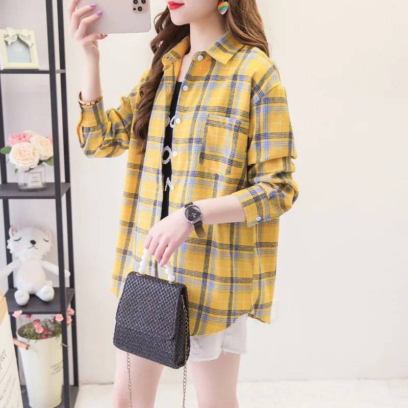 Women's Flannel Plaid Shirt - Xmaker