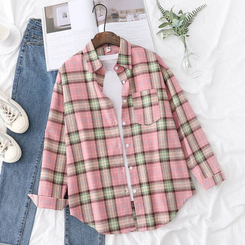 Women's Flannel Plaid Shirt - Xmaker