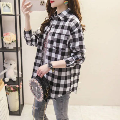 Women's Flannel Plaid Shirt - Xmaker